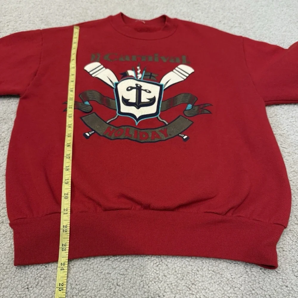 Vintage Carnival Cruise Holiday Crewneck Pullover Sweatshirt Red Women's Size S - Picture 4 of 4